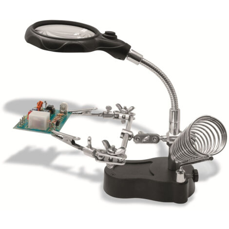 DONAU ELEKTRONIK Main aidante HH3, avec lumière LED et loupe