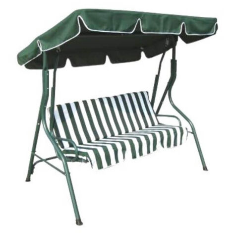 DONDOLO GREEN CON CUSCINO A RIGHE VERDI E PARASOLE 170 X 110 X H153 CM
