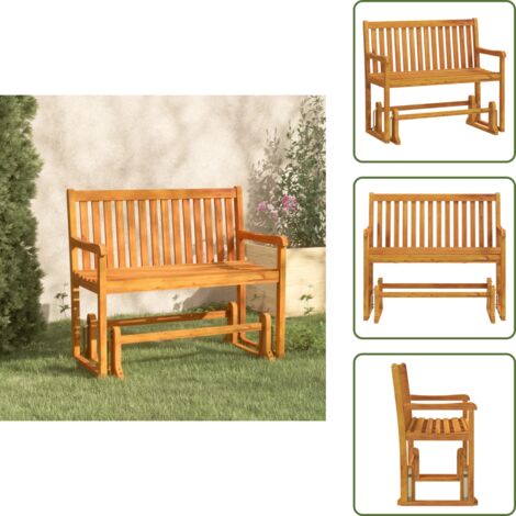 Dondolo Letto Relax,Panchina da Giardino a Dondolo 110 cm Legno Massello d'Acacia -EBV77429