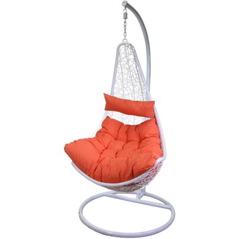 Dondolo Pensile da Giardino 82x65xh124 cm con Cuscini Rialto Bianco