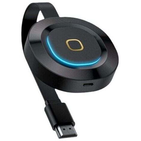 Dongle de pantalla WiFi inalámbrico - Receptor de pantalla WiFi de 5 GHz + 2,4 GHz - Adaptador de pantalla inalámbrico 4K compatible con Android/iOS/PC/TV/Monitor, Negro (Antena dual)