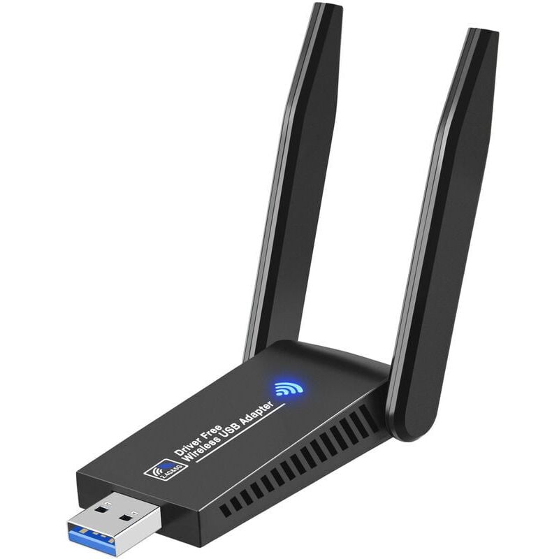 Ulisem - Dongle WiFi puissant, dongle WiFi usb 3.0 double bande, dongle WiFi 2,4 G/5,8 GHz, adaptateur usb WiFi pour PC/ordinateur