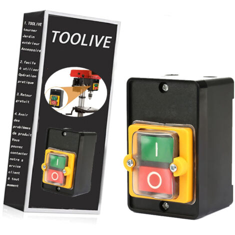 Commutateur à bouton poussoir étanche 10A – Tension 220V/380V – Coque ignifuge – Pour machines industrielles et textiles – Dontodent - AC220V