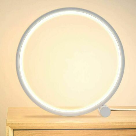 Dontodent Lampe de Chevet Led Lampe de Table Tactile Dimmable,3 Couleurs 10 Luminosité conception circulaire moderne, Matériel en métal, lampe de lecture de bureau pour chambre