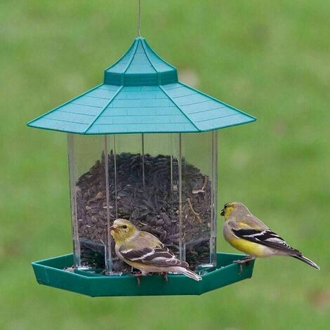 Dontodent Mangeoire à Oiseaux, Lanterne Suspendue Mangeoire à Oiseaux Mangeoires à Graines De Jardin Abris De Pluie Résistant Aux intempéries