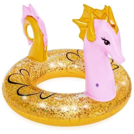 Donut caballito de mar con purpurina Bestway 135 cm – Paseo en fiesta