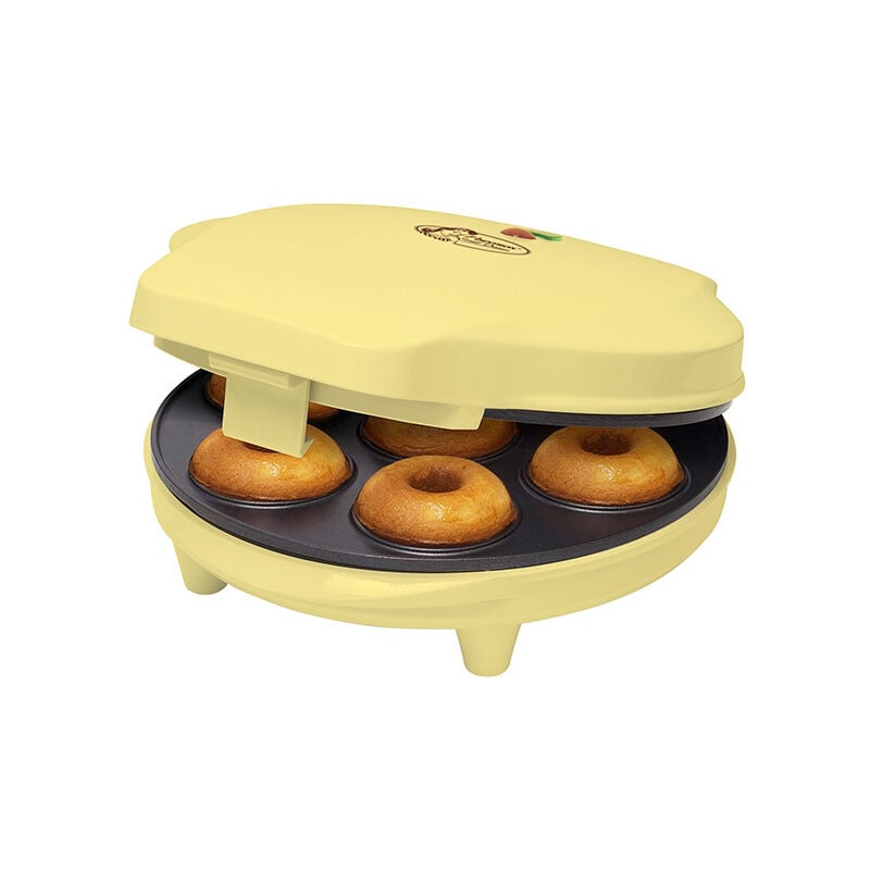Image of Macchina per ciambelle elettrica, Donut Maker per 7 ciambelle piccole, incl. antiaderente & indicatoro luminso, 700 watt, colore: giallo - Bestron