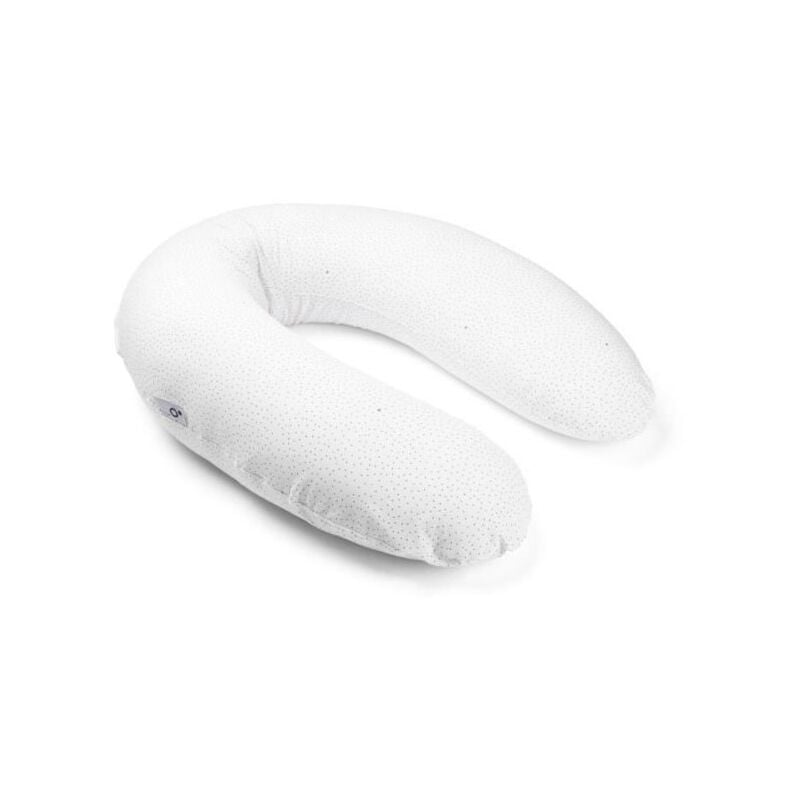 Baby Moov - doomoo Coussin de maternité et d'allaitement Buddy - Confort optimal pour maman et bébé, Silver Dots