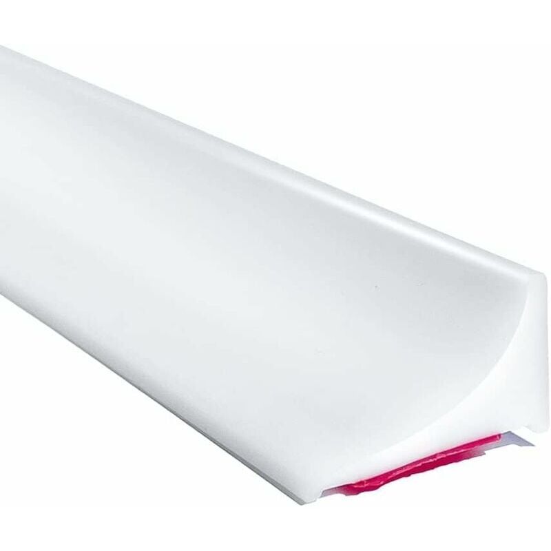 Door and shower screen fixing 2m White Shower Barrier and Silicone Retention System, Anti-Overflow Shower Threshold Self-Adhesive Rubber Water Dam,