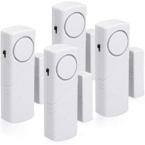 Door and window alarm – 4-pack wireless burglar alarm – burglary protection for your home – magnetic operation – 100 dB