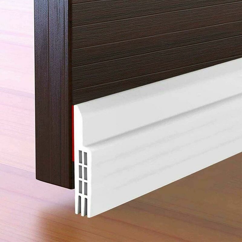 Door Bottom Caulk, 100 x 5cm Door Bottom Adhesive, Soft Silicone Thermal Sound Insulation White Sealing Strip Anti Noise Dust Stop Cold Air Anti