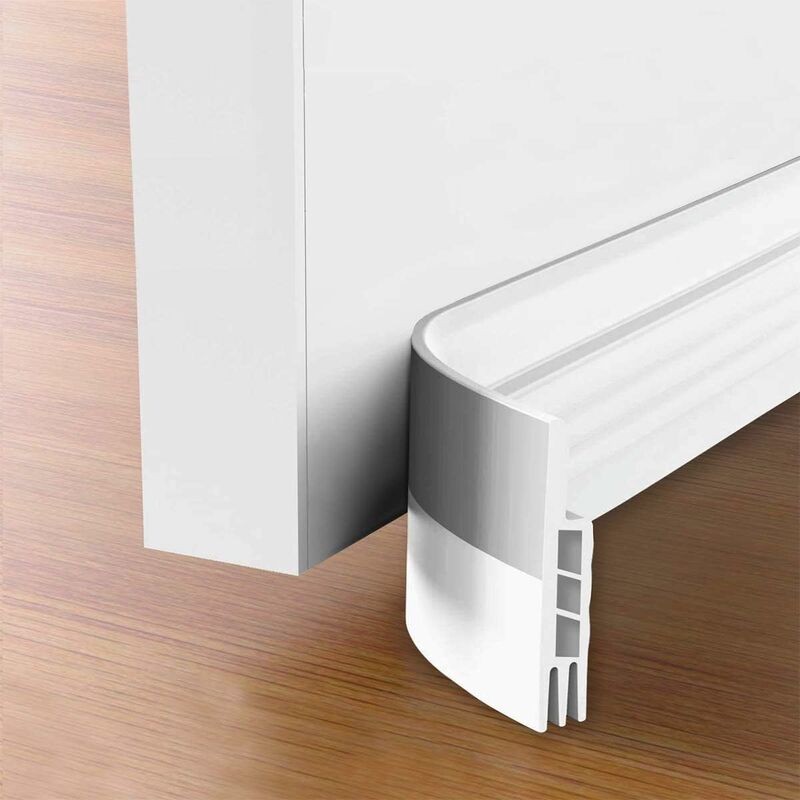 Door Bottom Caulk, Soft Silicone Weatherstrip Weatherstrip Noise Insulation Anti-Mouse Cockroach Waterproof - White