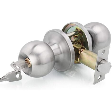 Door Handle, Round Knob Lock Door Lock, Key Lock, Latch Size 60/70mm, Ugreat