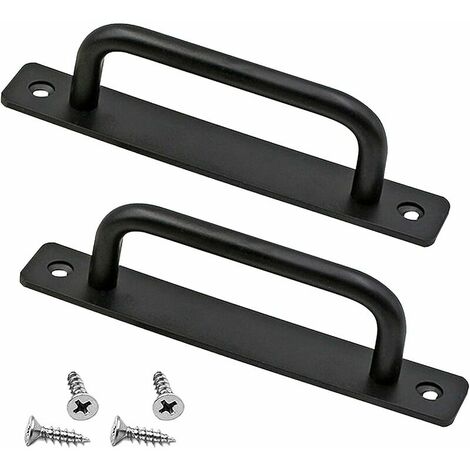 Door Handle,2 Pcs Heavy Duty Barn Door Handle Sliding Door Handle Push Door Handles with Back Plate Aluminum Alloy Furniture Grab Bar Handles
