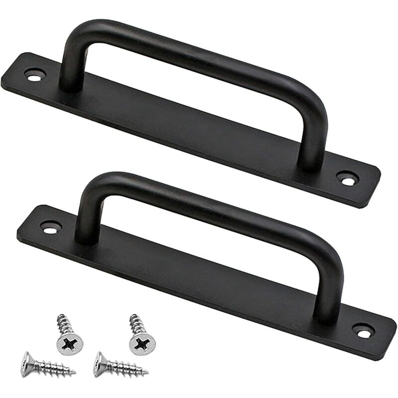 Tinor - Door Handle,2Pcs Heavy Duty Barn Door Handle Sliding Door Handle Push Door Handles with Back Plate Aluminum Alloy Grab Bar Handles for