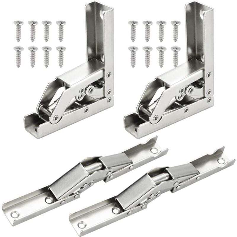 Ymyny - Door Hinges, 90 Degree/180 Degree Folding Shelf Hinges, Hinges for Folding Console Table Shelves, 4 Pieces mumu