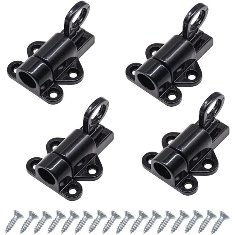 Door Latch 4 Pieces Door Latch Automatic Gate Lock Exterior Door Lock Window Latch Spring Latch Bolt Black Aluminum Door Latch With Screws