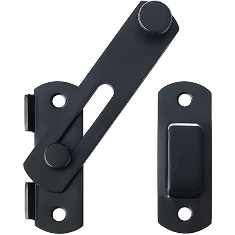 Gotrays - Door Latch High Quality Stainless Steel Door Latch Suitable for Sliding Doors and Windows Barn Latch Household Outdoor (Black)