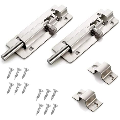 Door Latch Latch, 2PCS Security Latch Bolt, 3 Inch Stainless Steel Sliding Latch Latch with Screws for All Types of Internal Doors