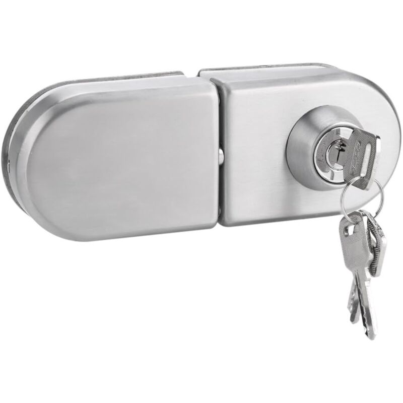 Door Lock Anti-Theft Glass Door Security 10-12mm Stainless Steel Deadbolt with Keys Open/Close for Home Hotel Office Bathroom