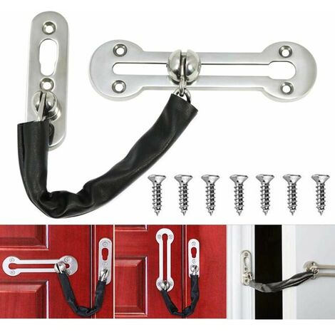 Door Safety Chain With Screws Safety Door Locking Chains With Screws Safety Chain Stainless Steel Door Suitable for Installation In Home Door, To Ensure Safety