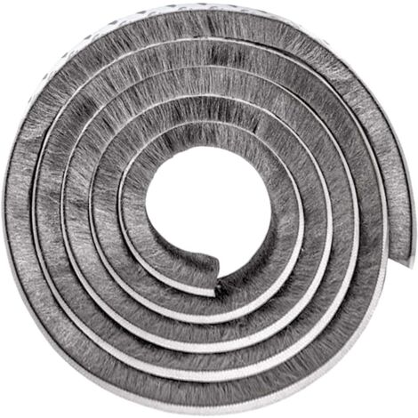 Door Seal Window Seal Insulation Garage Door Seal Self-Adhesive Sealing Strip Brush Strip Door Brush Seal Strip for Sound Insulation Anti Cold, Gray 10M