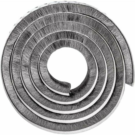 Door Seal Window Seal Insulation Garage Door Seal Self-adhesive Sealing Strip Brush Strip Door Seal Strip Brush for Cold Weather Sound Insulation, Gray 10M