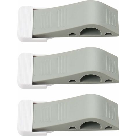 Front Door（Black） Children's Room 4 Pack Door Stoppers Door Stops Non-Slip on Tiles/Parquet/Carpet Wedge Stoppers for Bathroom Glass Door Patio Door 