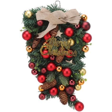 Door Upside Down Tree Artificial Handcrafted Fade Resistant Christmas Door Ornament for Fireplace Window Wall