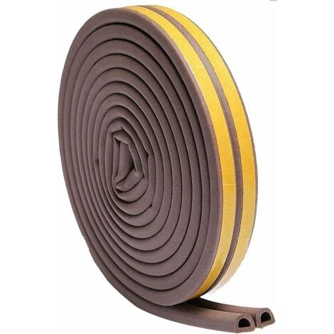 Door Window Draught Excluder Strip, Self Adhesive D Type 5m Rubber Seal Weather Strip Foam Tape for Doors and Windows - Door Insulation Strip Foam Seal for Water-Proofing, Wind Noise Sound