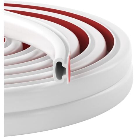 COOCHEER Door Window Seal Insulation and Sound, D Shape Rubber Door Seal, Self-Adhesive Anti-Cold Thermal Insulating Sealing Strip, for Entrance Door Seal, Window (White, 10M)