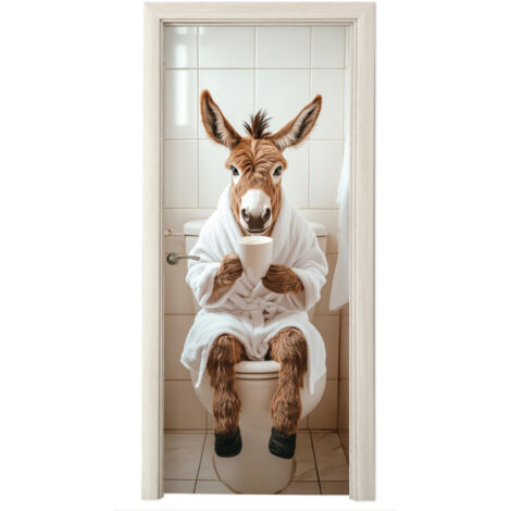 Door Wrap Donkey - WC - Funny - Bathrobe - Animal