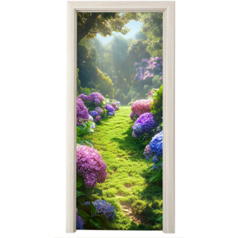 Door Wrap Nature - Hydrangea - Flowers - Green