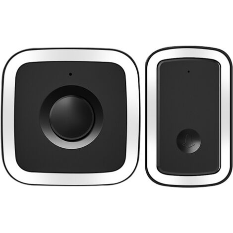 Doorbell , 300m Waterproof Outdoor Wireless Door Bell , 60 Melodies 5 Level Volume, LED Flash, for Home, Office, Hotel, 06，Black and Silver