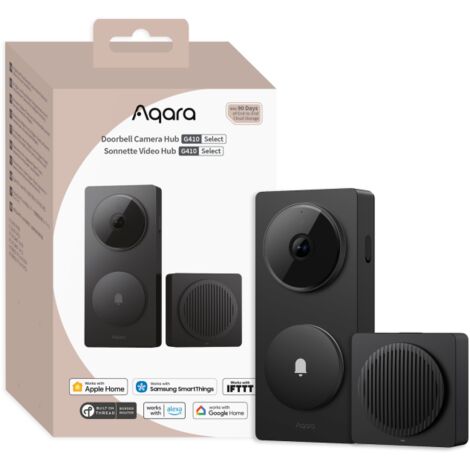 Doorbell Camera Hub G410 Select – Sonnette vidéo 2K domotique intelligente - Aqara - Noir