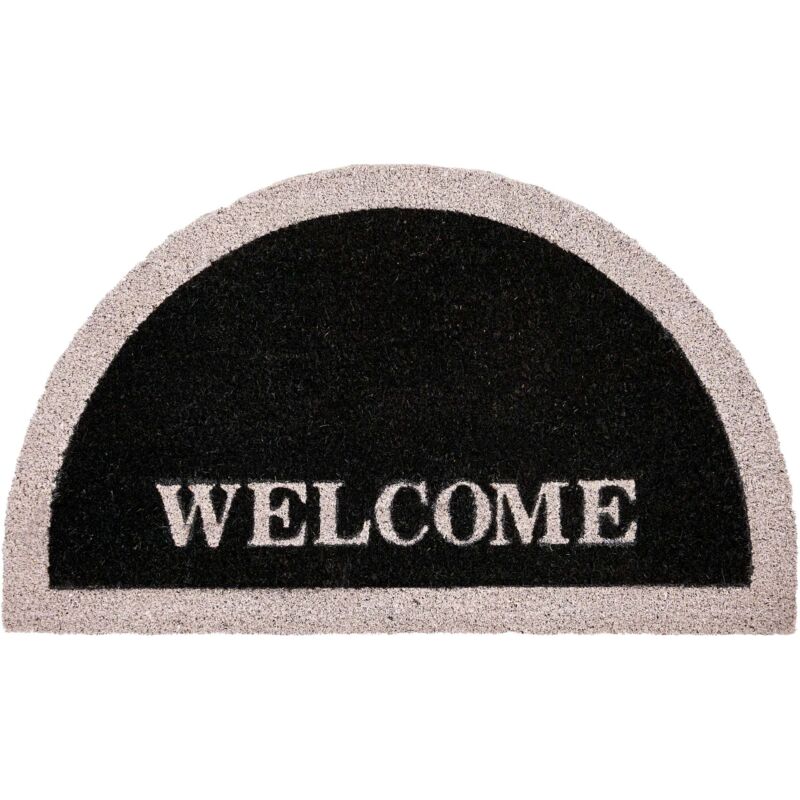Beliani Doormat Buhi Black 45 X 75 Cm Text Coir