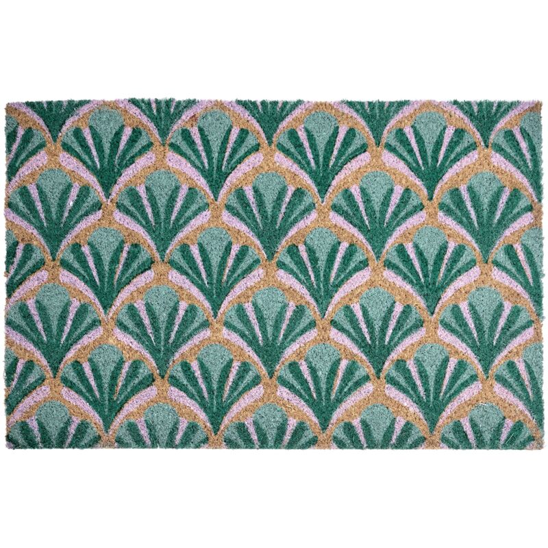 Beliani Doormat Green Coir With Anti-slip Bottom 40 X 60 Cm Anti Slip Decoration Welcome Mat Tatalik