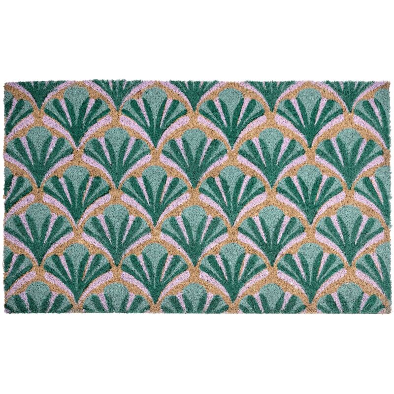 Beliani Doormat Green Coir With Anti-slip Bottom 45 X 75 Cm Anti Slip Decoration Welcome Mat Tatalik