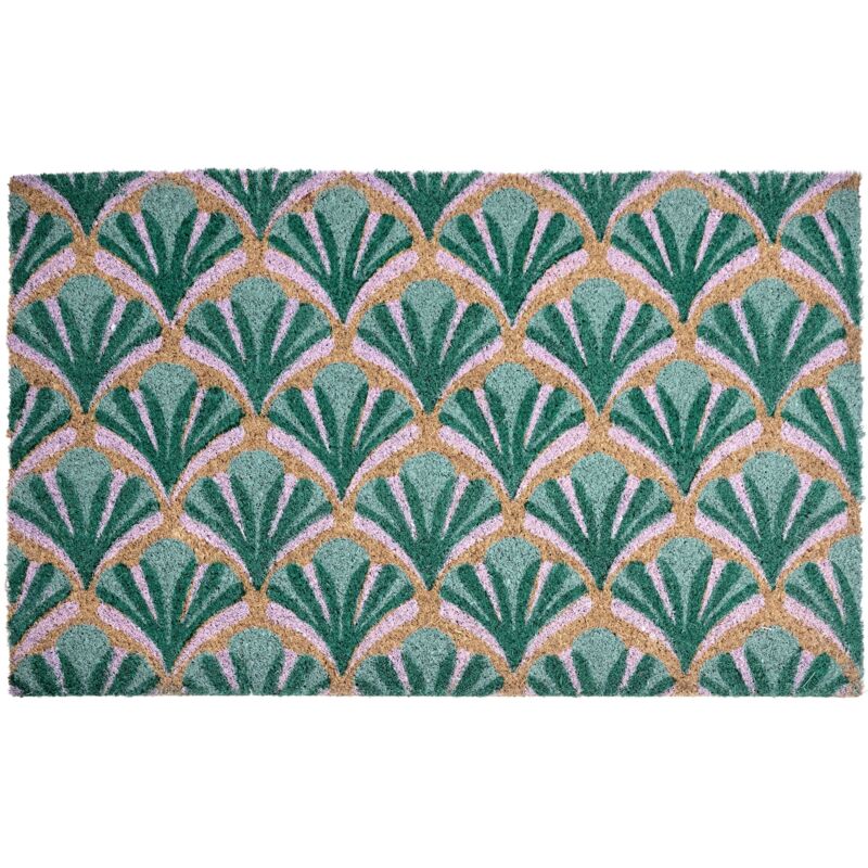 Beliani Doormat Green Coir With Anti-slip Bottom 50 X 80 Cm Anti Slip Decoration Welcome Mat Tatalik