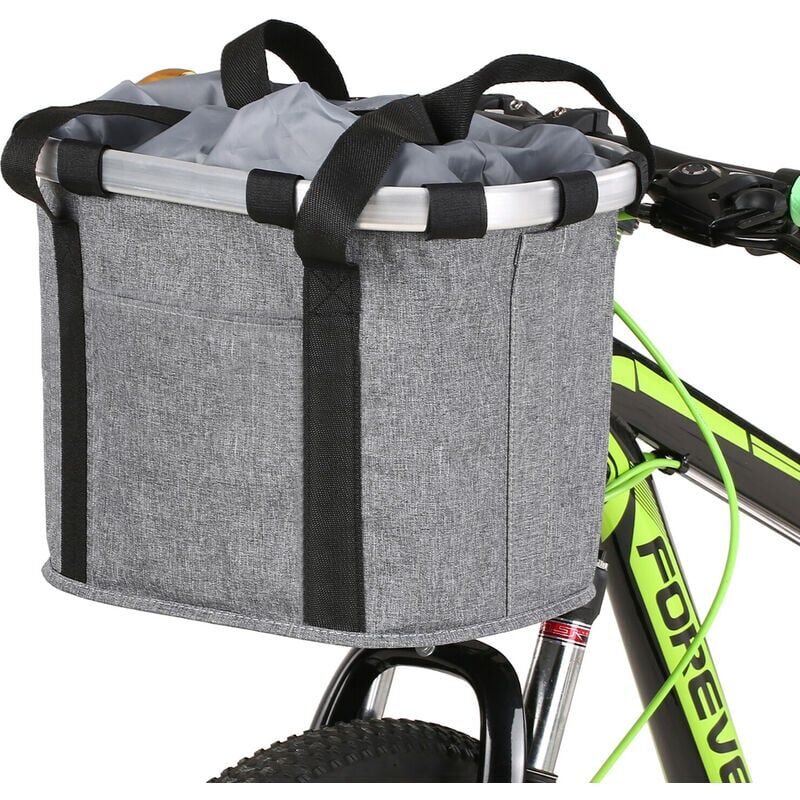 Start - Doorslay Vélo Panier Amovible Vélo Avant Pet Carrier Toile Avant Sac En Alliage D'aluminium Cadre Pet Panier (Gris 3)