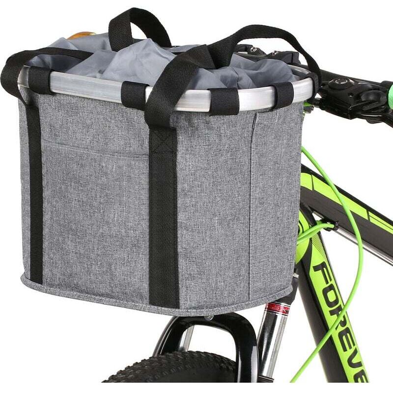 Ayyqh - Doorslay Vélo Panier Amovible Vélo Avant Pet Carrier Toile Avant Sac En Alliage D'aluminium Cadre Pet Panier (Gris 3)