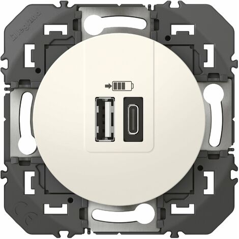 Dooxie chargeur - 2 USB - A+C - 3A - 15W Blanc composable - Legrand