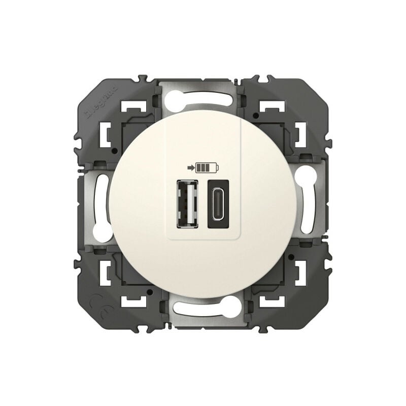 Double chargeur usb 1 Type a + 1 Type c dooxie 3A finition blanc (600349)