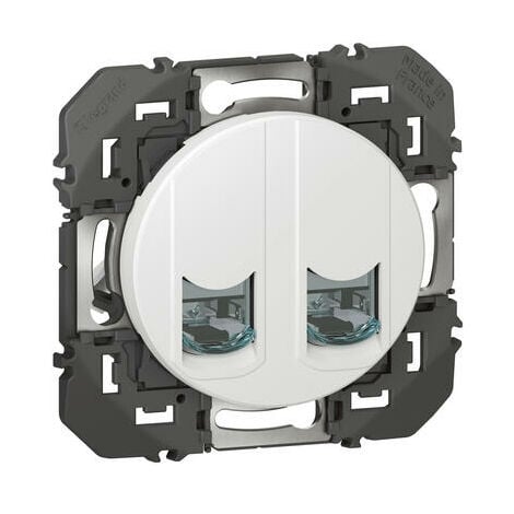 Dooxie Double prise RJ45 catégorie 6 STP dooxie finition blanc