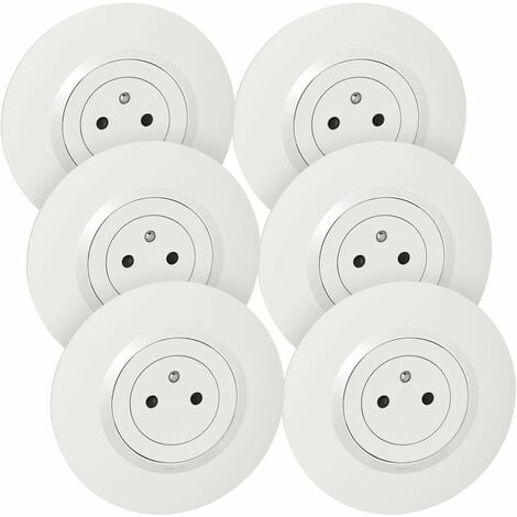 Dooxie Lot de 6 prises blanche + plaques rondes