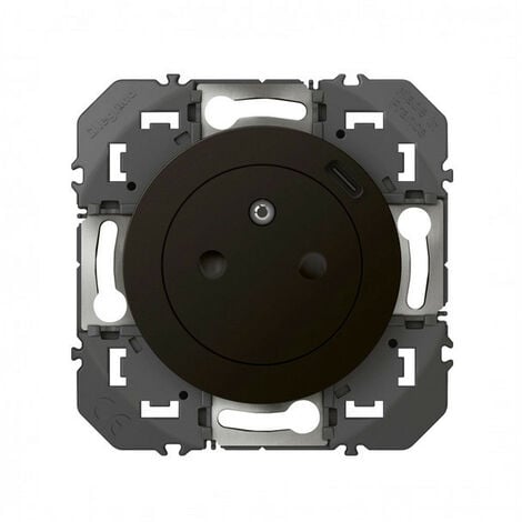 Dooxie prise de courant + chargeur usbx1 type c 1 poste composable noir (095280)