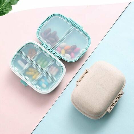 Portable Pill Cases, Opret 2 Pack Metal Pocket Pill Boxes Keychain for Purse for Travel, 3 Compartment Waterproof Daily Pill Container Holder for Men