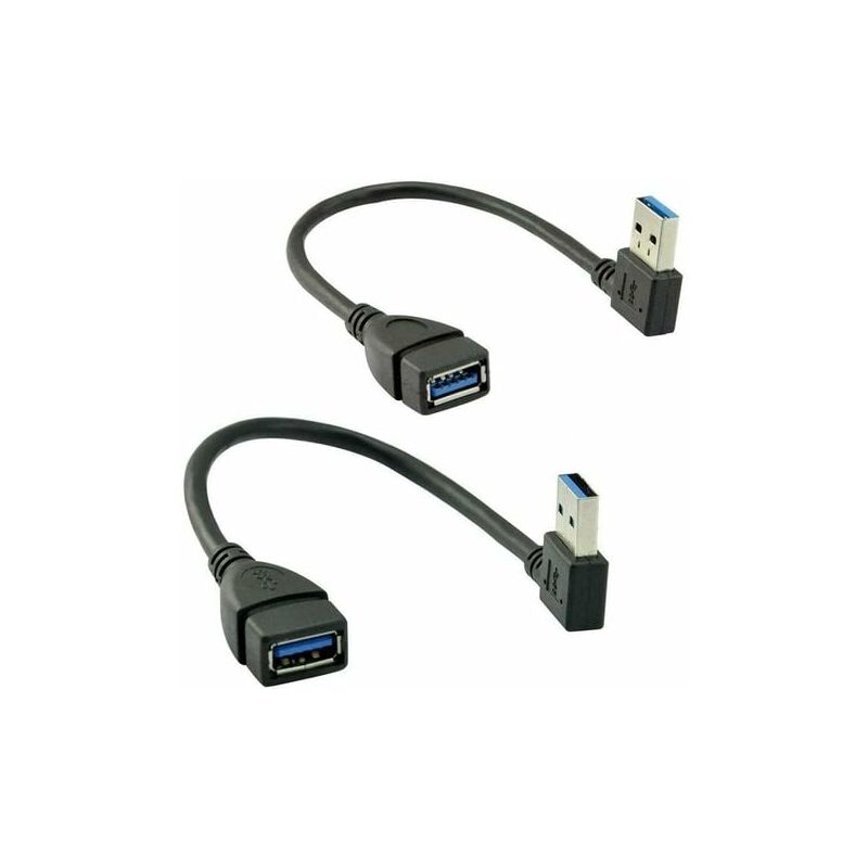 Dopa usb 3.0 Male to Female Extension Cable Left Right Corner 2pcs by Oxsubor