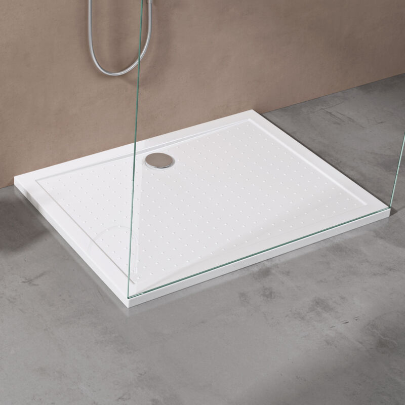 Bac à douche 90x120 receveur de douche antiglisse rectangulaire blanc Lucia02AR 90x120x4cm + Bonde AL02 - Doporro