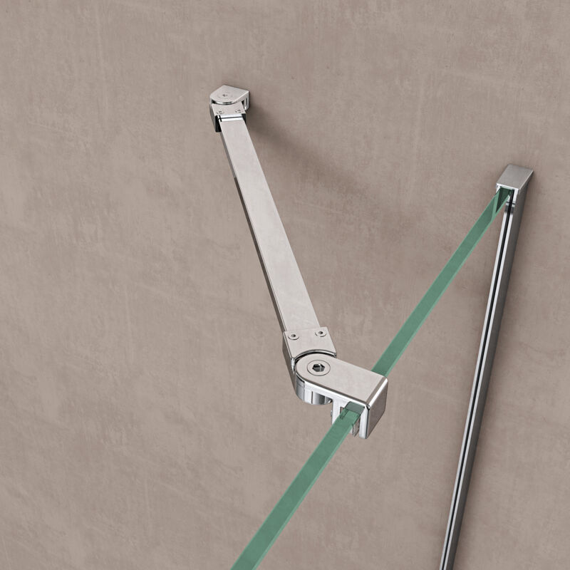 doporro Barre de Stabilisation pour Paroi de Douche Chromé Barre de Fixation Stabilisateur de cabine de douche avec Tête Rotative